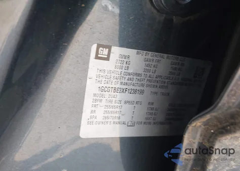 2015 Chevrolet Colorado Lt from USA, damaged, VIN 1GCGTBE3XF1238199